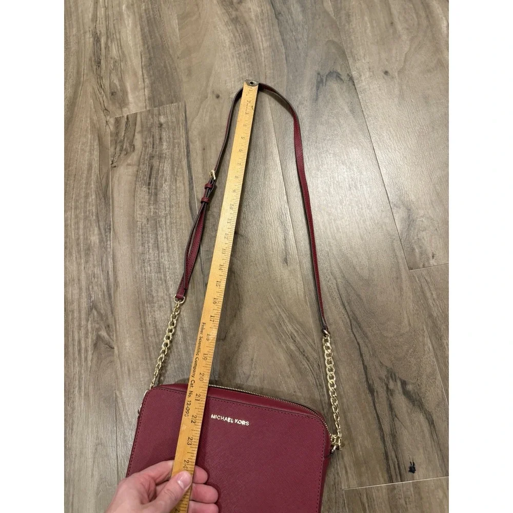 Michael Kors Jet Set Travel East West LG Crossbody Bag Leather BRICK Rare